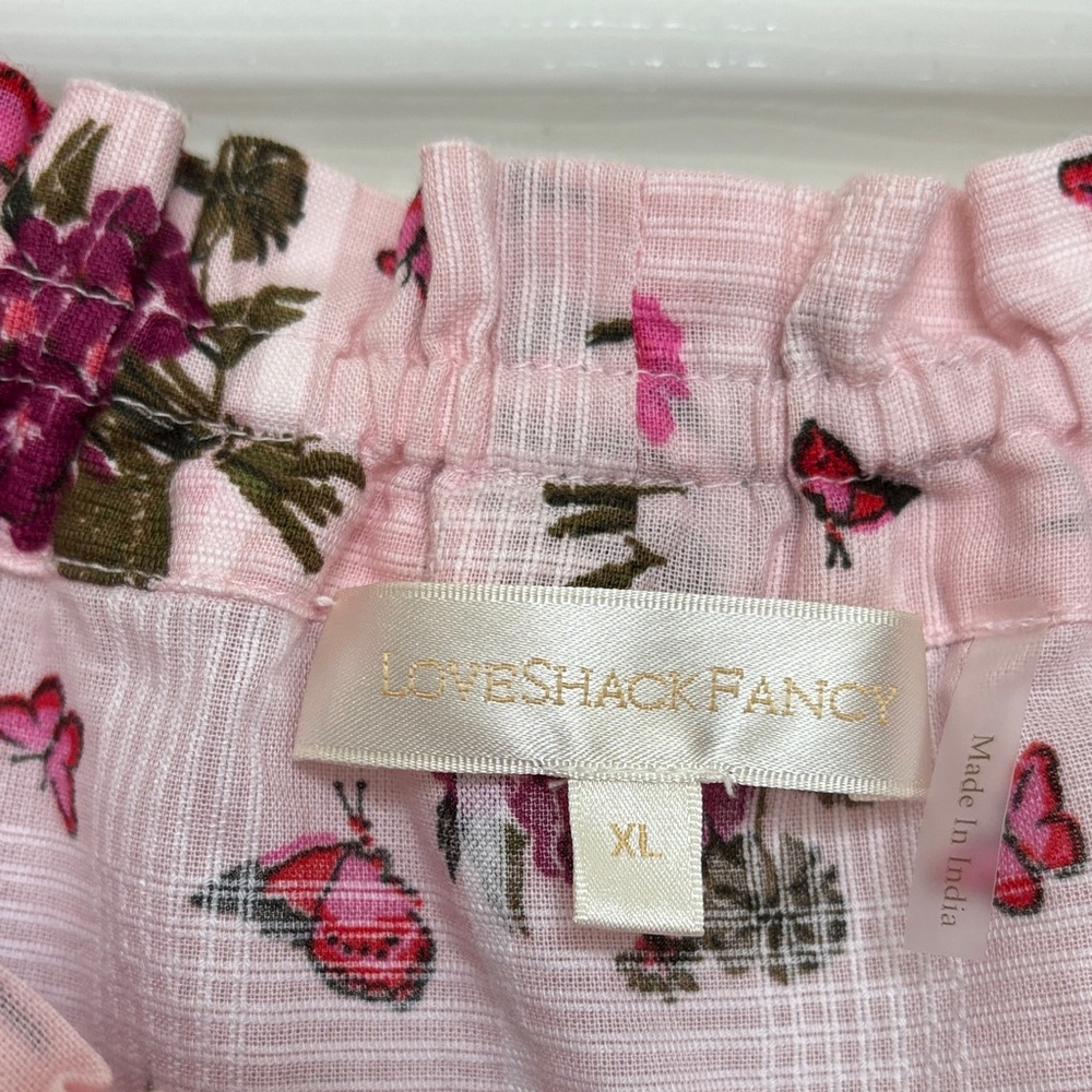 LoveShackFancy Pink Floral Dress Netra Mini Rosemary Mauve XL - Picture 5 of 7